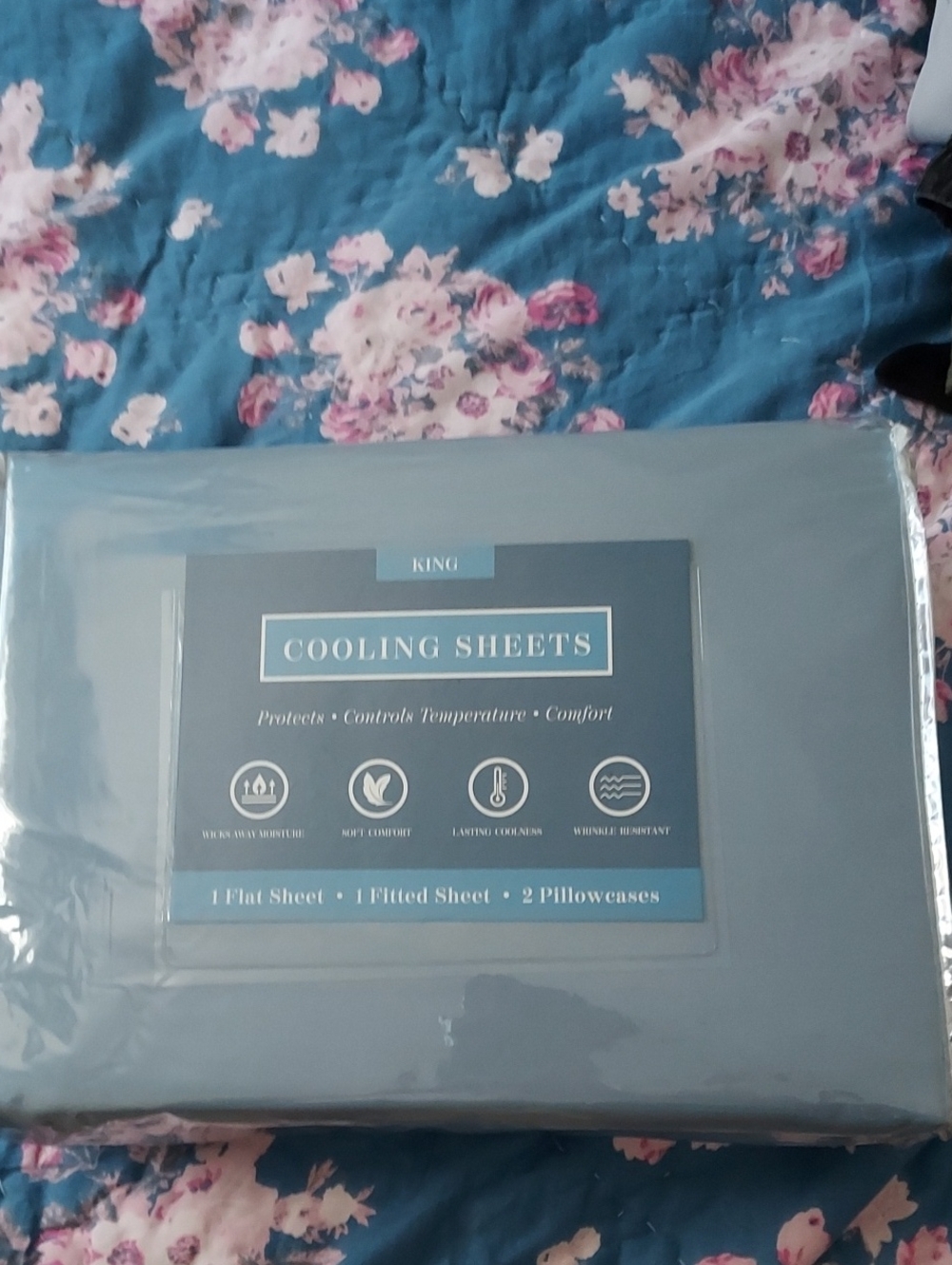 New Cooling Sheets King Sheet Set - Blue-Gray